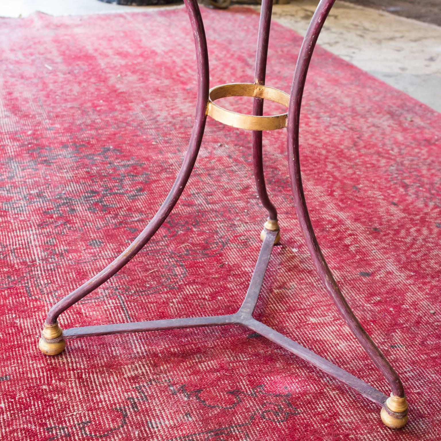 1920s Painted French Metal Bistro Table 1