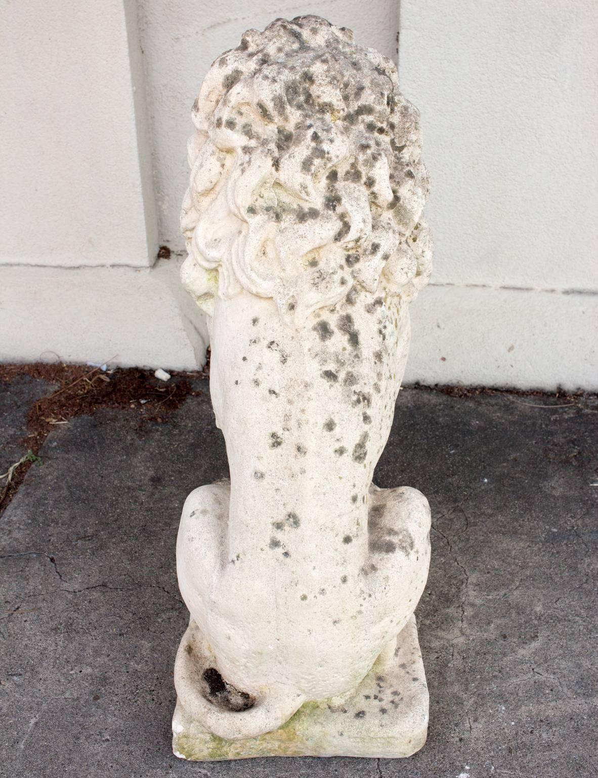 Early 20th Century 1920s Stone Lion Found in France