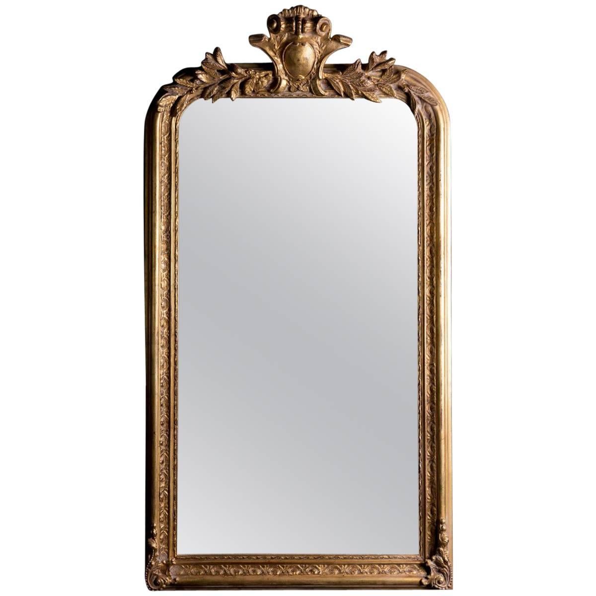 Philippe Hand-Carved Beveled Mirror in Hand Gilt Frame