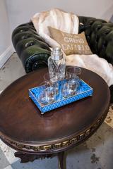 English Oak Table with Antique Habsburg Fallow Deer Antler Base