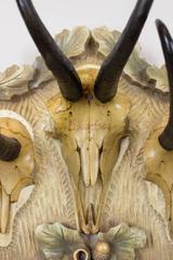 Austrian 19th Century Chamois Grouping on Hand-Carved Italian Painted & Gilded