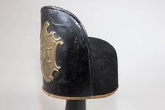 Mid 1800's Leather & Felt German Infantry Jäger Headgear on stand