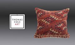 Antique Yomut Turkmen or Turkoman Pillow, Central Asia, 19th Century