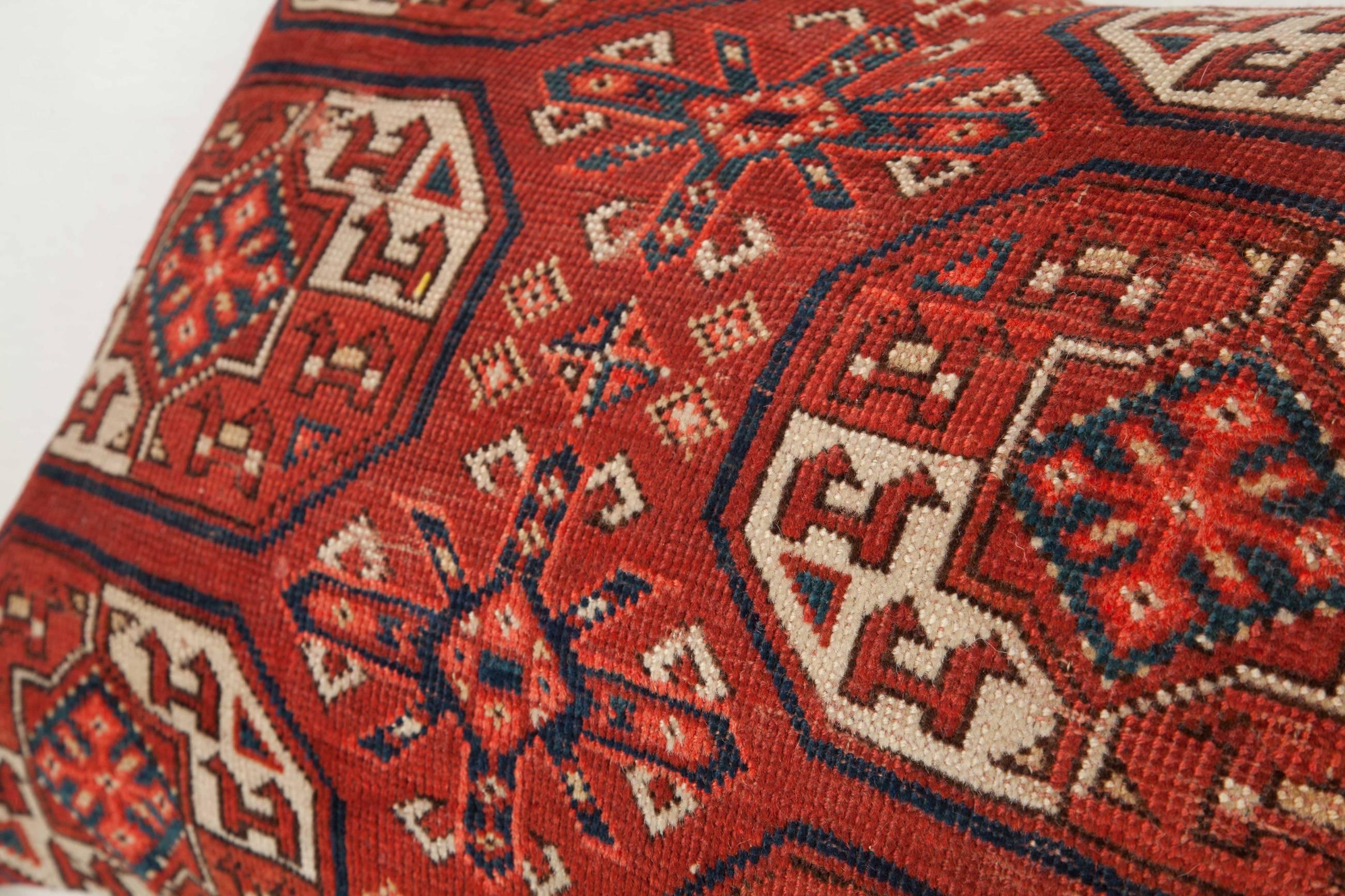 Antique Turkmen, Turkoman Tribe, Pillow In Good Condition For Sale In By Appointment Only, CA