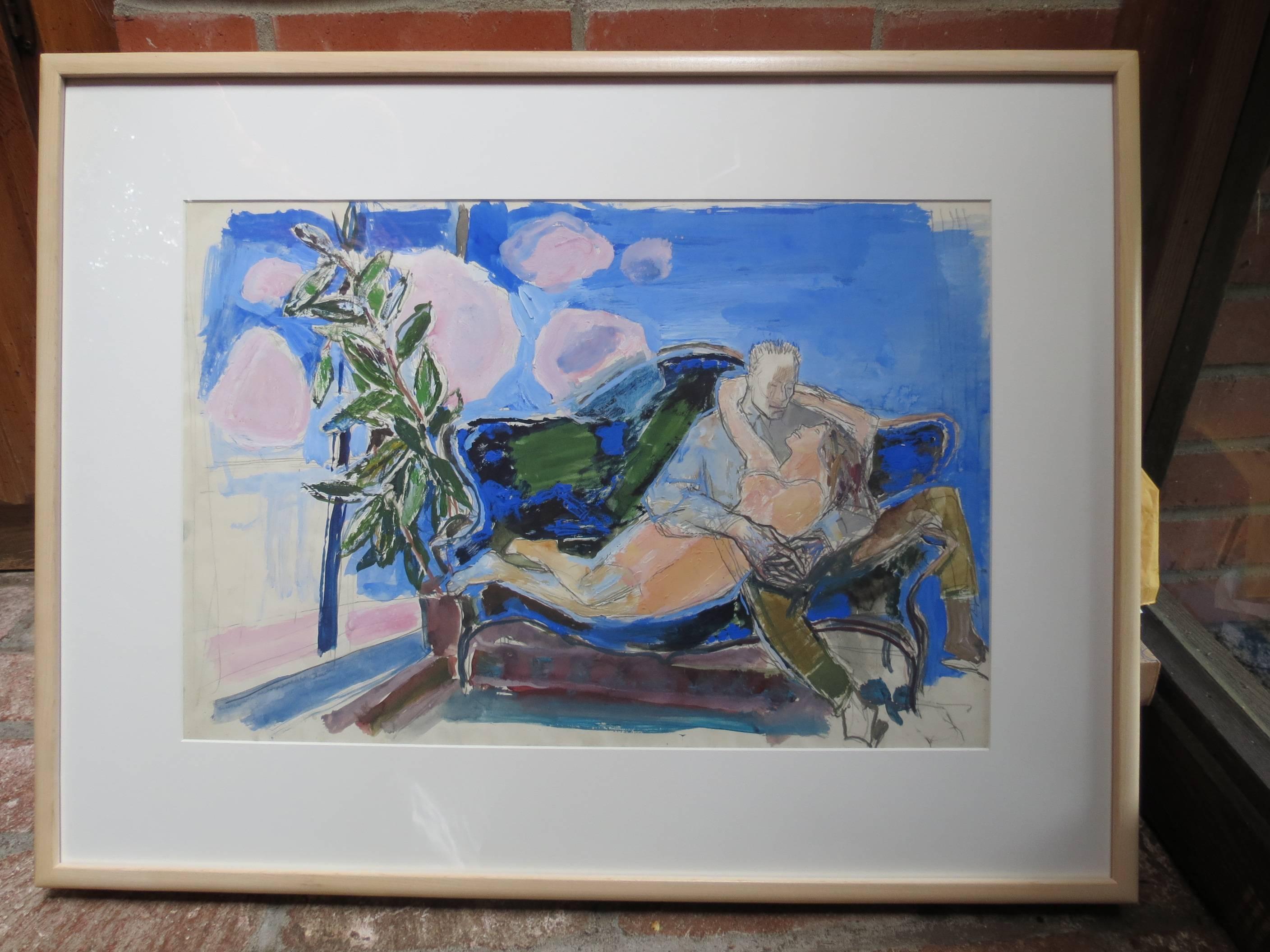Expressionist Painting by French Artist, Edouardo Mac; Avoy, 1991 For Sale