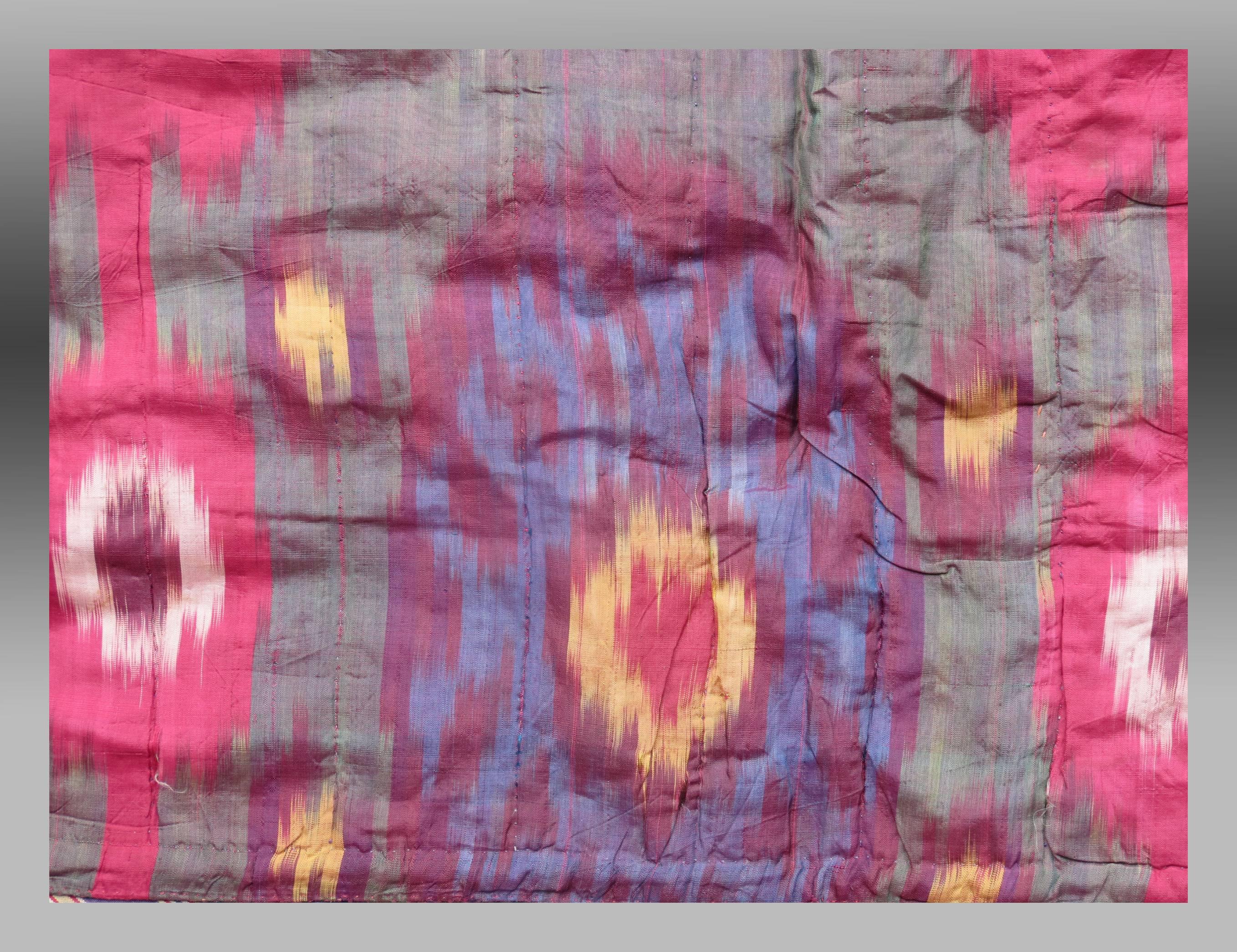 Uzbek Ikat Child's Coat, Central Asia, Late 19th Century, Great Colors For Sale 1