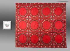 Vintage Uzbek Embroidered Bed Spread, Central Asia, circa 1930s