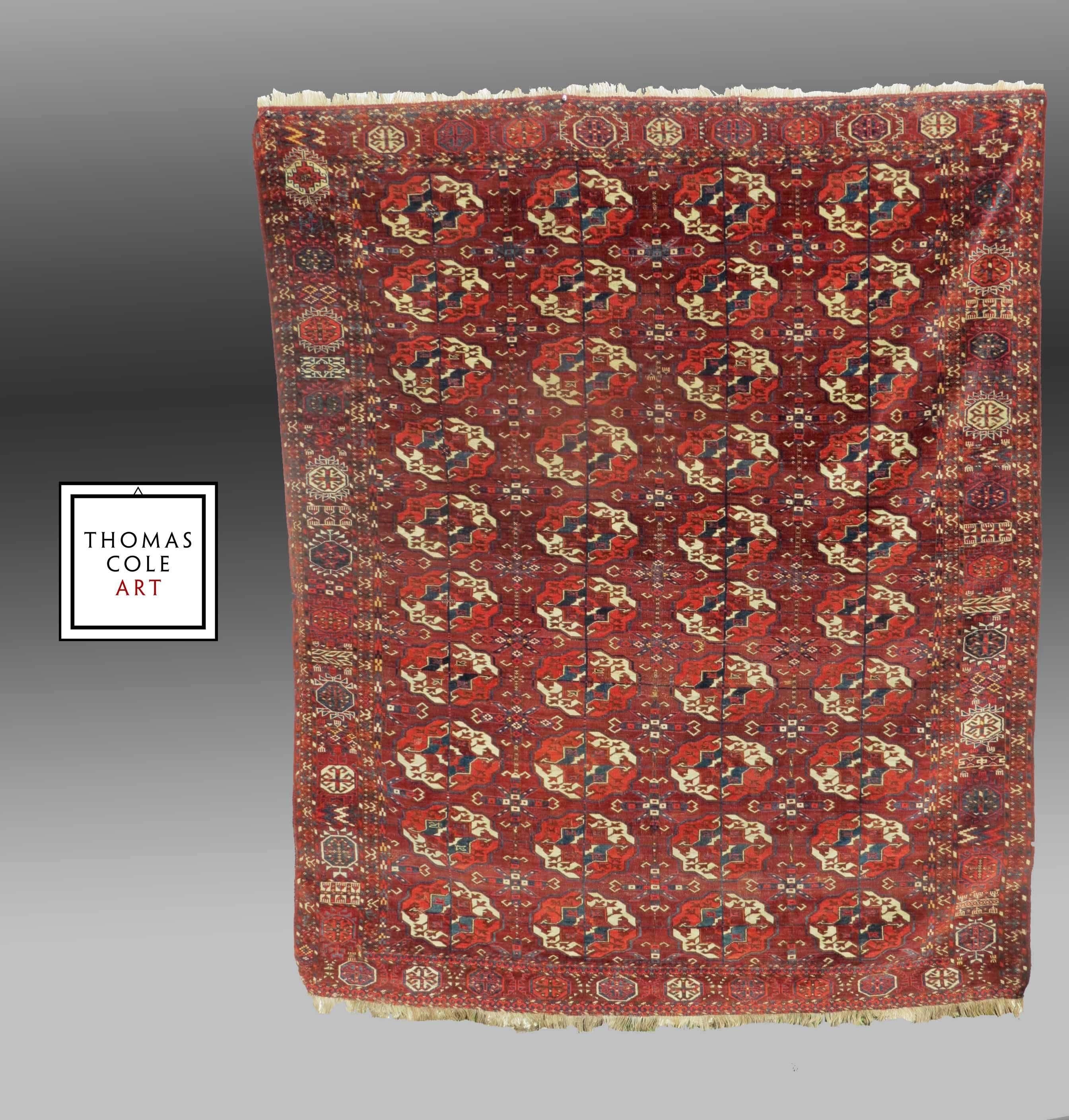 A fabulous example of what is often considered by some to be the pinnacle of Turkmen weaving, as the work of the Tekke is the stuff of legend. In the decorative market, rugs of this design are called 