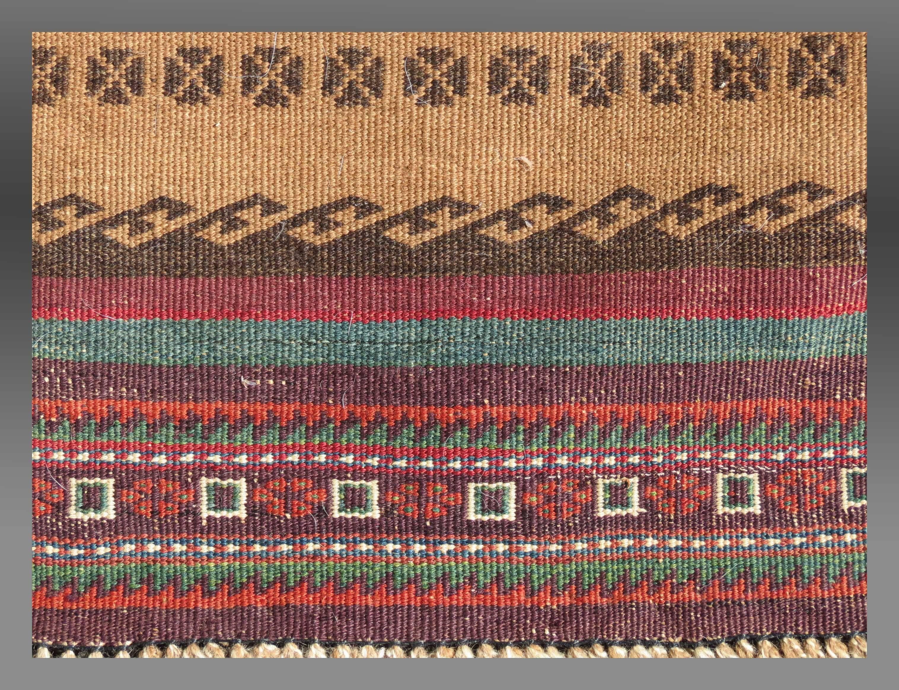20th Century Old Baluch Kilim, Runner, SE Persia, circa 1900 For Sale