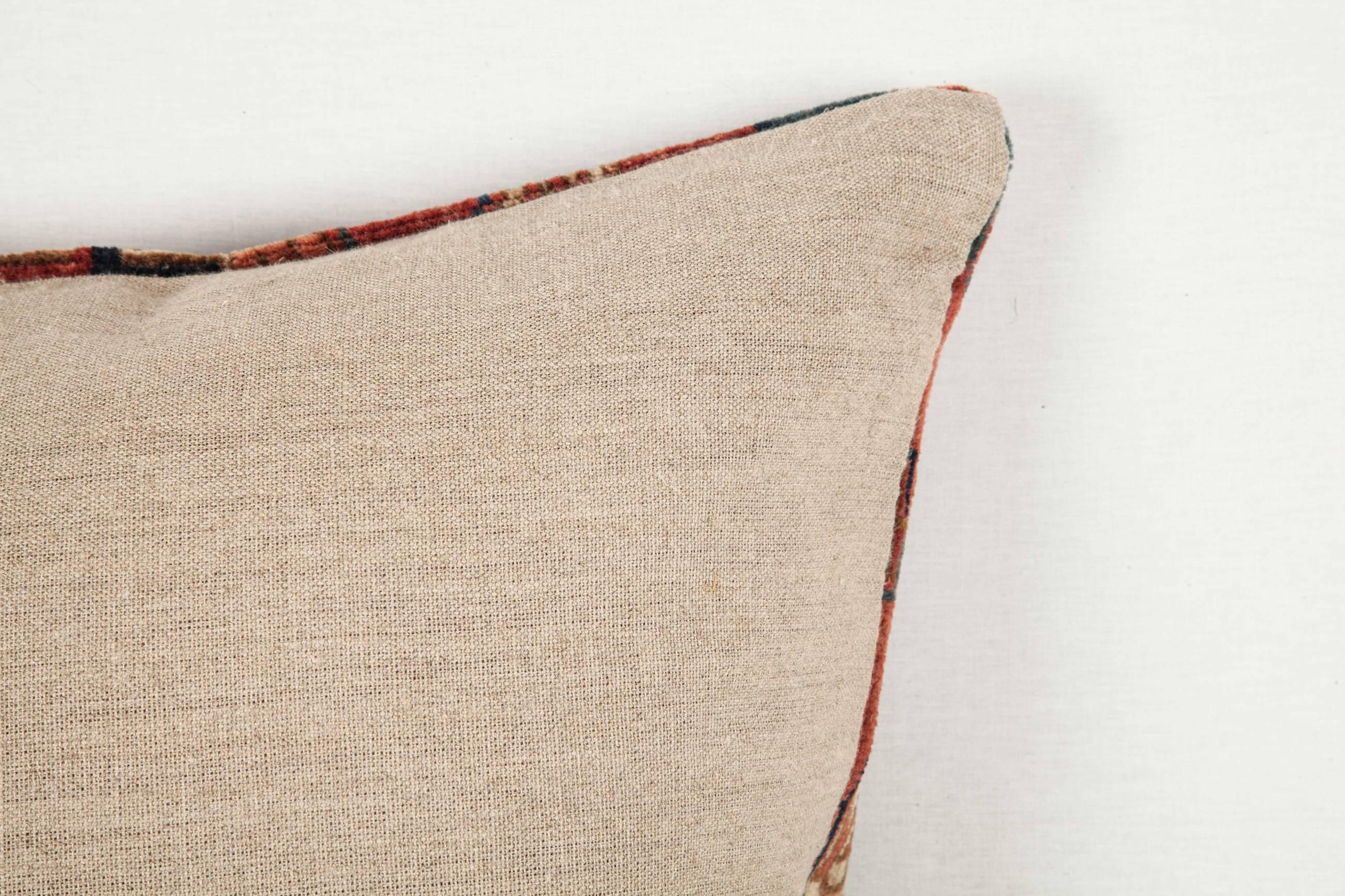 Linen Antique Pillow, Ersari Tribe Turkmen Rug Frag For Sale