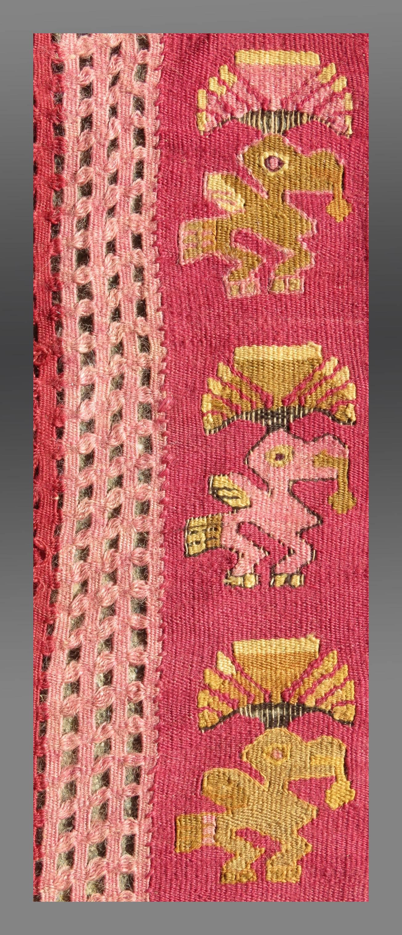 Peruvian Pre-Colombian Tunic Fragment, Chimu Culture, Peru, 15th Century For Sale