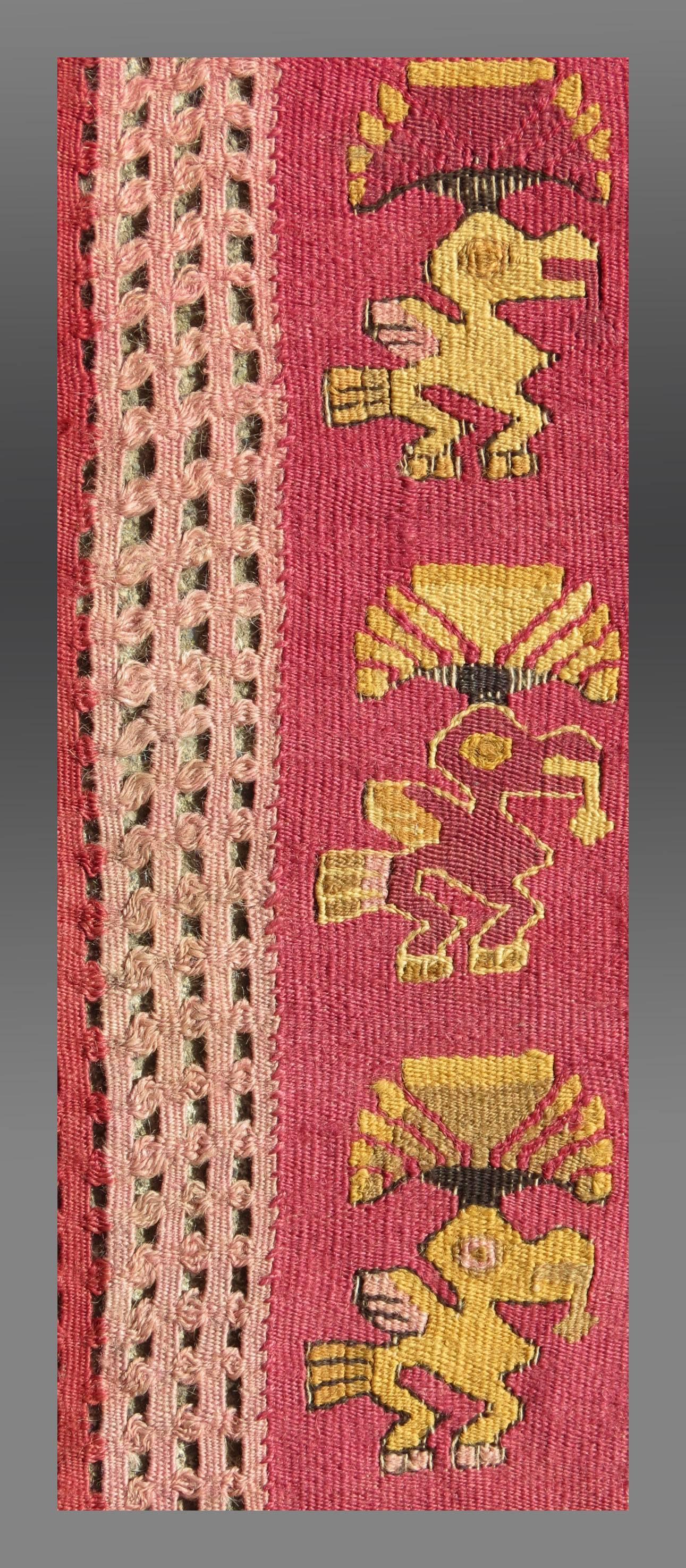 Woven Pre-Colombian Tunic Fragment, Chimu Culture, Peru, 15th Century For Sale