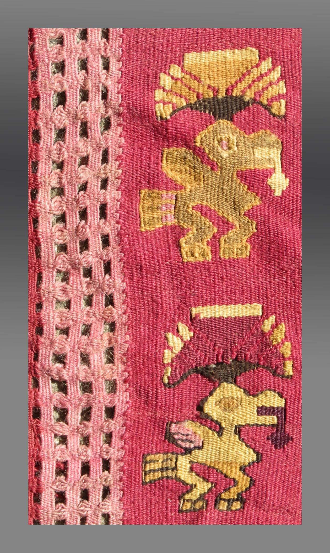 Pre-Colombian Tunic Fragment, Chimu Culture, Peru, 15th Century In Good Condition For Sale In By Appointment Only, CA