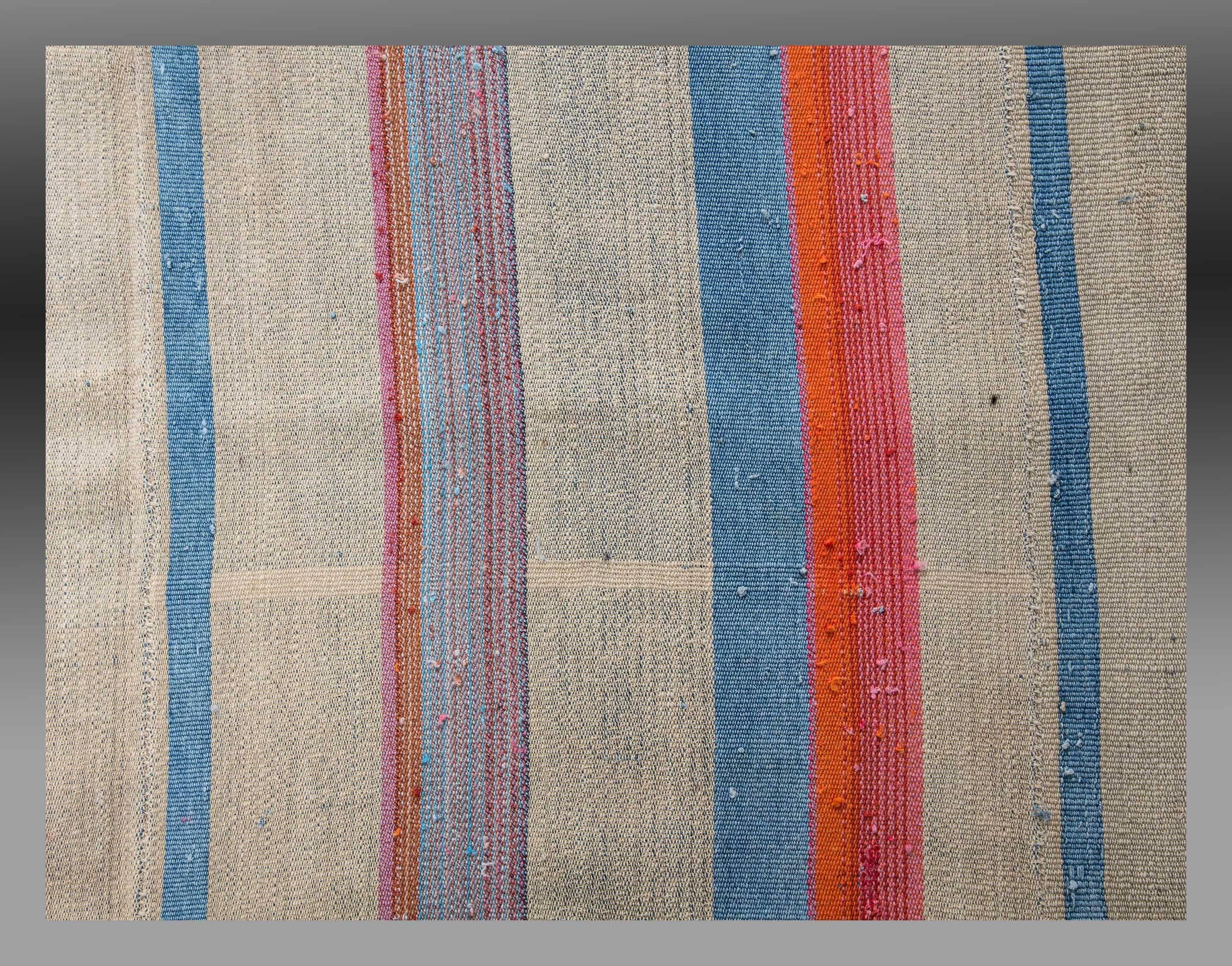 Tribal Kilim, Flat-Weave Jajim from Southern Turkey, Mid-20th Century For Sale