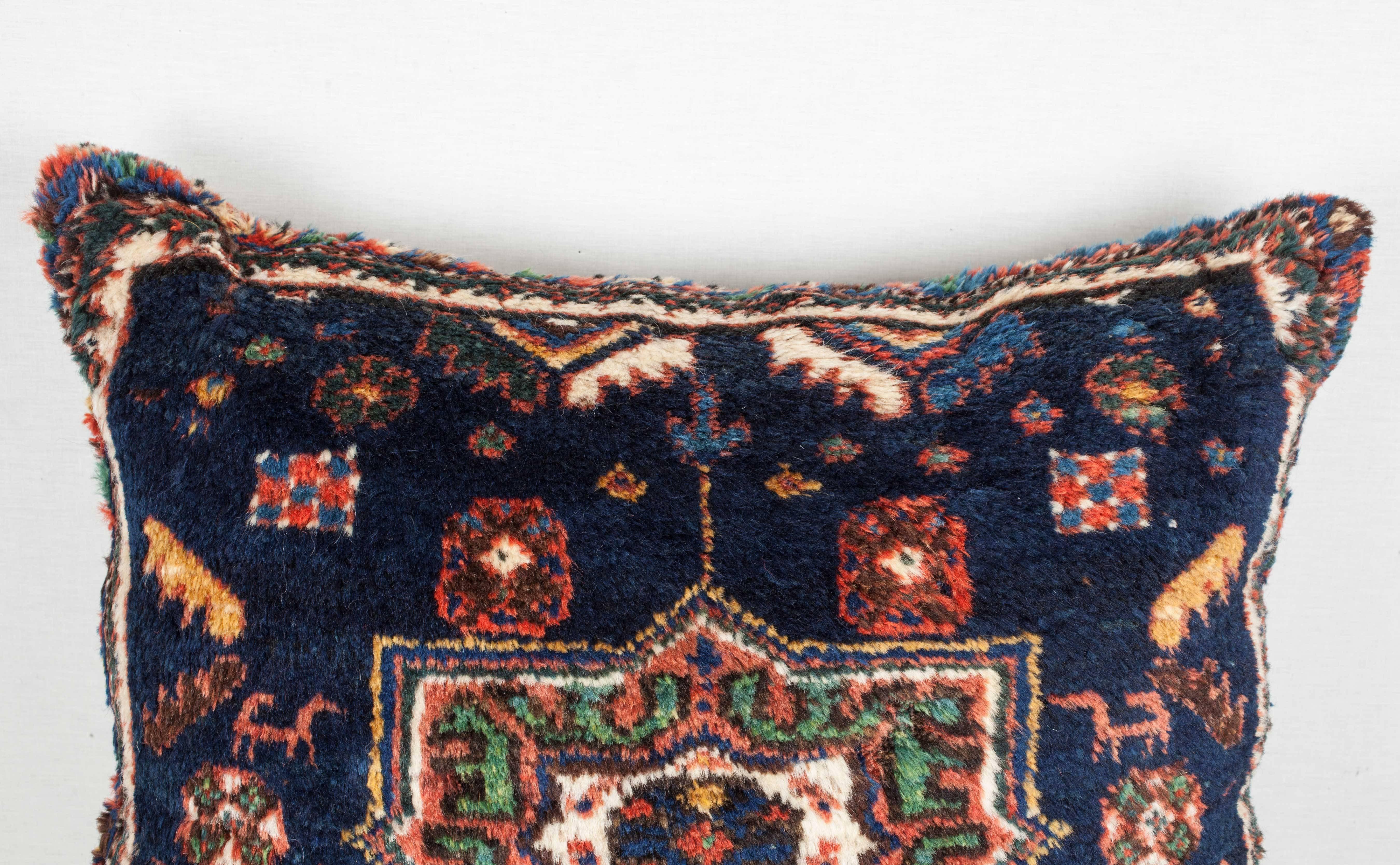 19th Century Antique Afshar Pillow For Sale