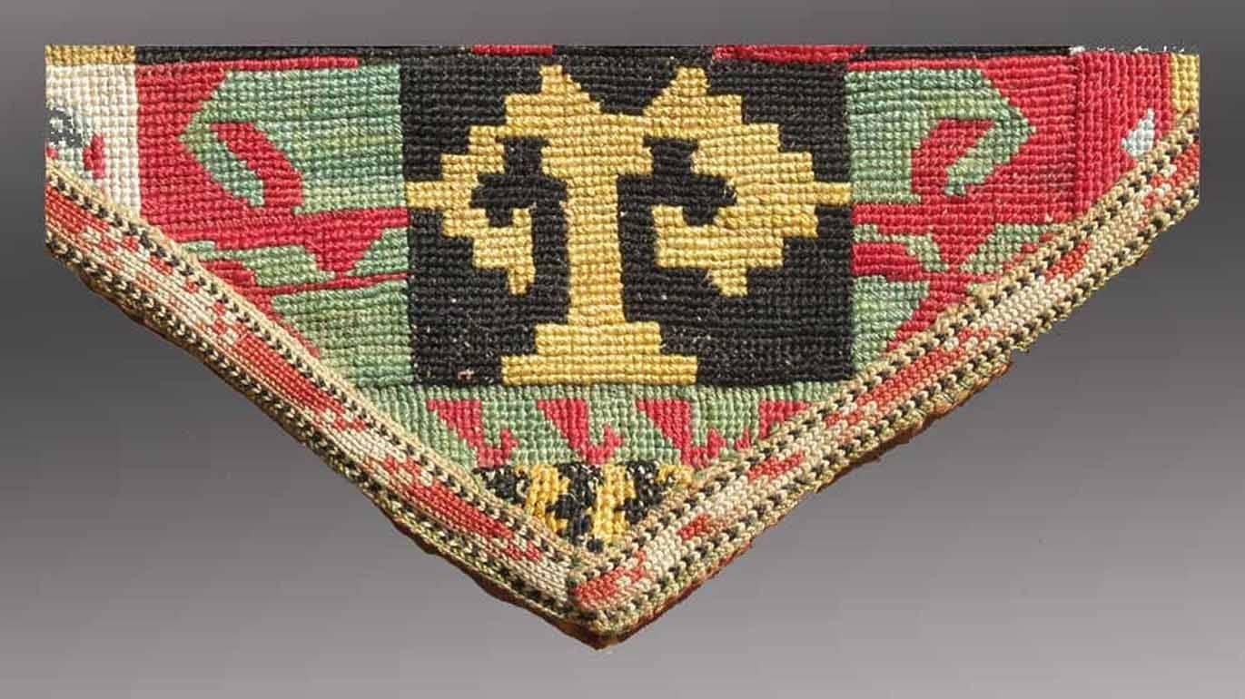 Silk Antique Uzbek Cross Stitch Embroidered Wall Hanging, Central Asia, 19th Century For Sale