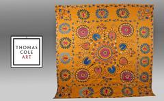 Vintage Uzbek Suzani or Embroidery, Central Asia, circa 1920s