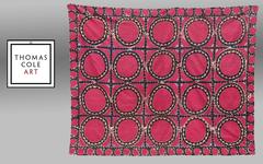 Antique Uzbek Embroidery, Suzani, Central Asia, 19th Century