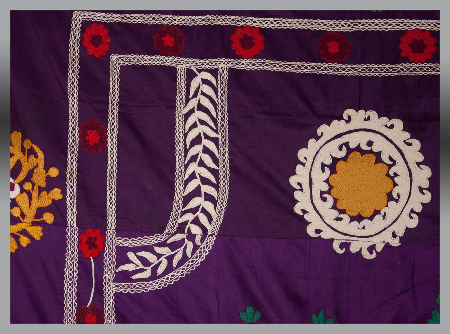 Embroidered Vintage Uzbek Embroidery or Suzani, Central Asia, circa 1930s For Sale
