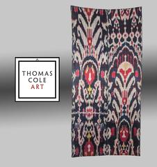 Antique Central Asian, Tadjik, Blue Wefted Ikat Panel, Late 19th Century