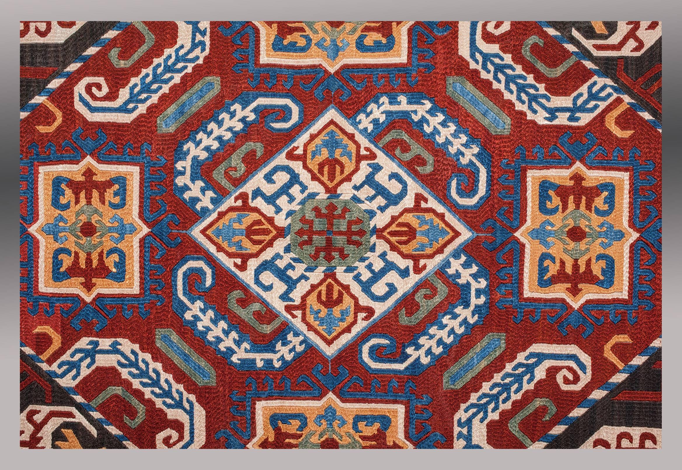 Tribal Contemporary Silk Embroidery from Armenia For Sale
