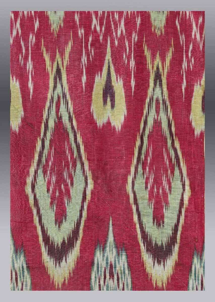 Antique Uzbek Ikat Textile 'Wall Hanging, ' 19th Century In Good Condition For Sale In By Appointment Only, CA