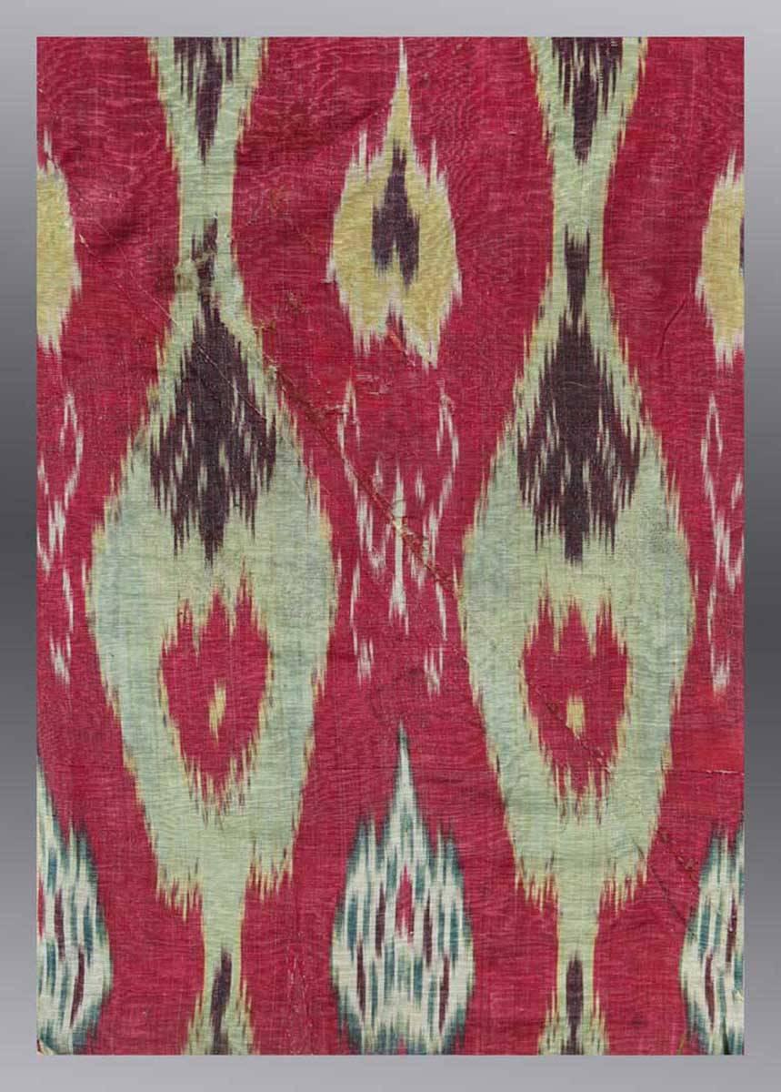 Tribal Antique Uzbek Ikat Textile 'Wall Hanging, ' 19th Century For Sale