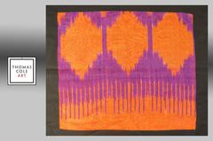Antique Uzbek Ikat Panel, Central Asia, Late 19th Century