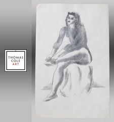 Vintage Art, Edward Hagedom, Original Pencil and Pen Drawing, circa 1960s