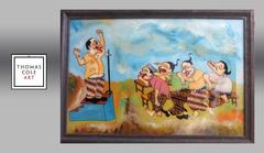 Vintage Javanese Painting on Glass from Java, circa 1990