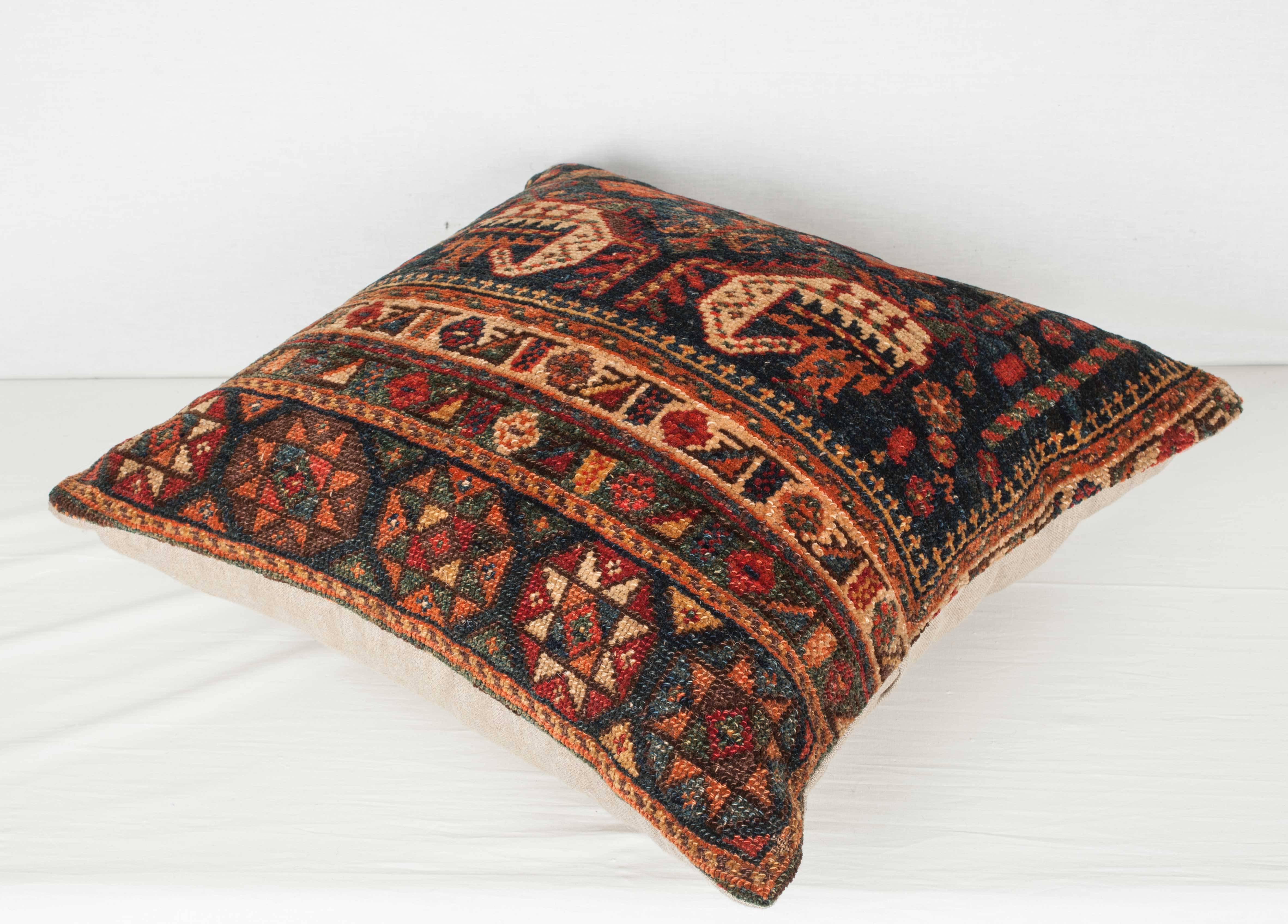 Woven Antique Luri Persian Tribal Pillow For Sale