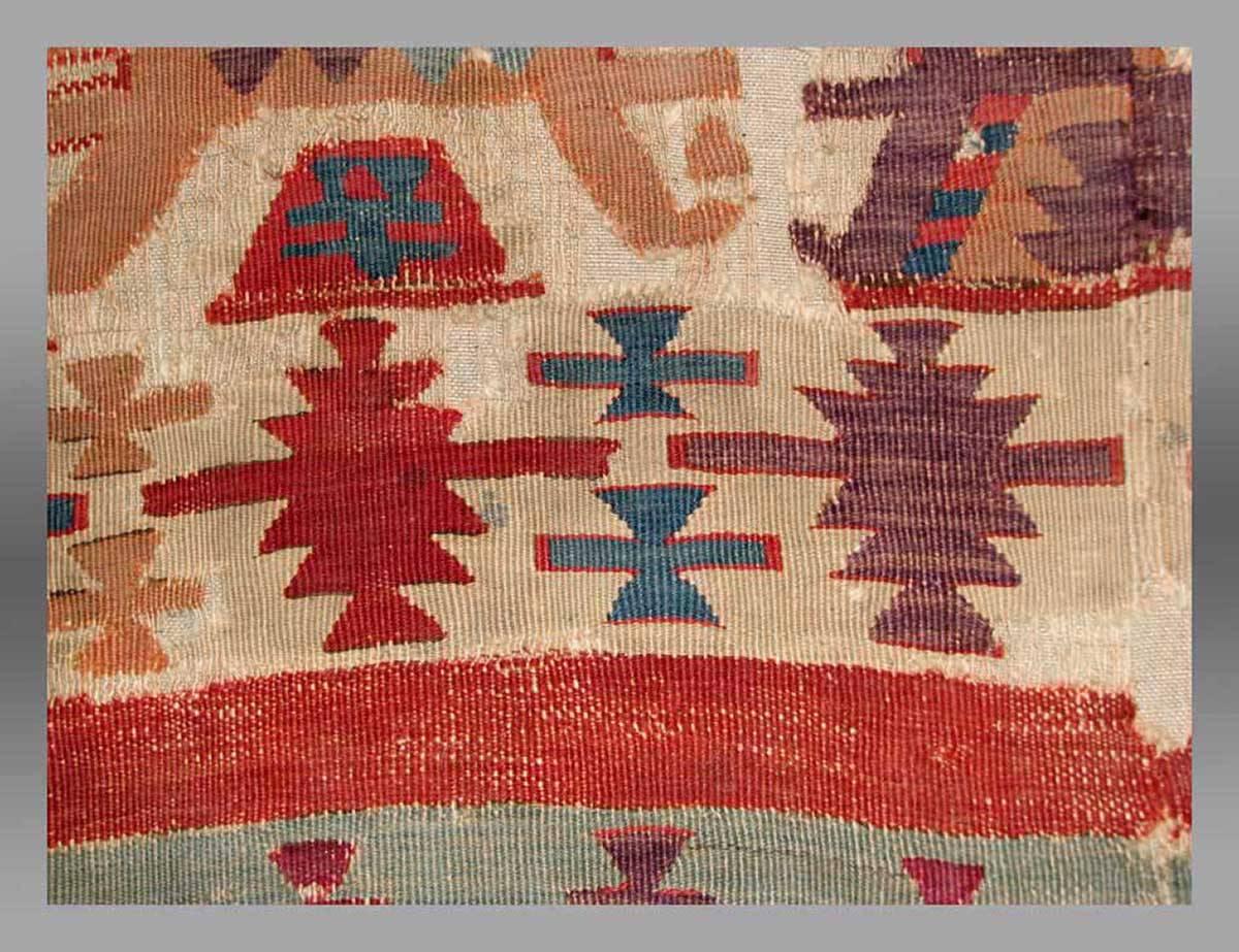 Antique Kilim Fragment Mounted from Central Anatolia, 18th Century For Sale 1
