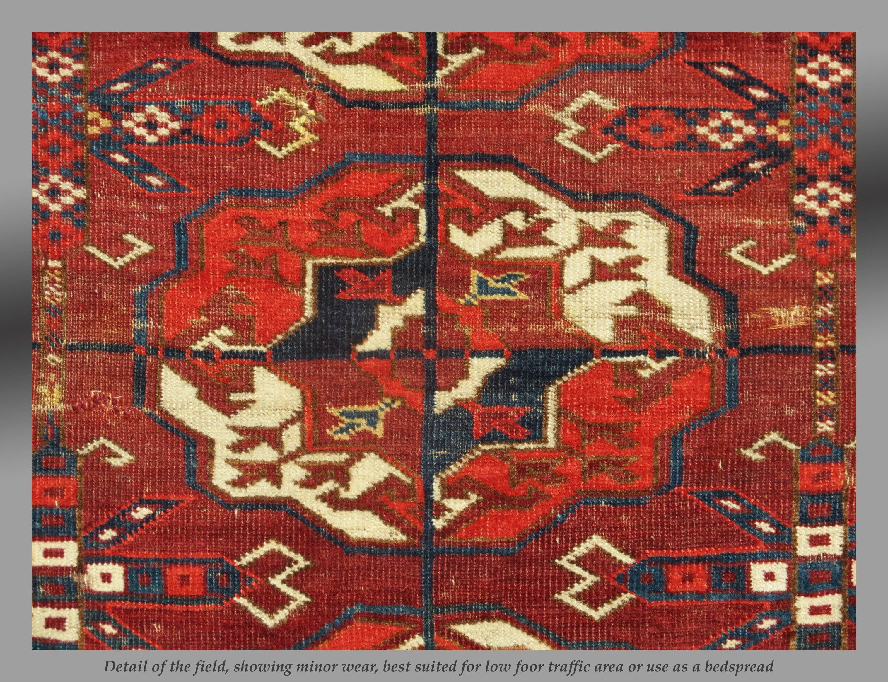 Antique Tekke Turkmen Carpet, Central Asia, Mid-19th Century For Sale 1