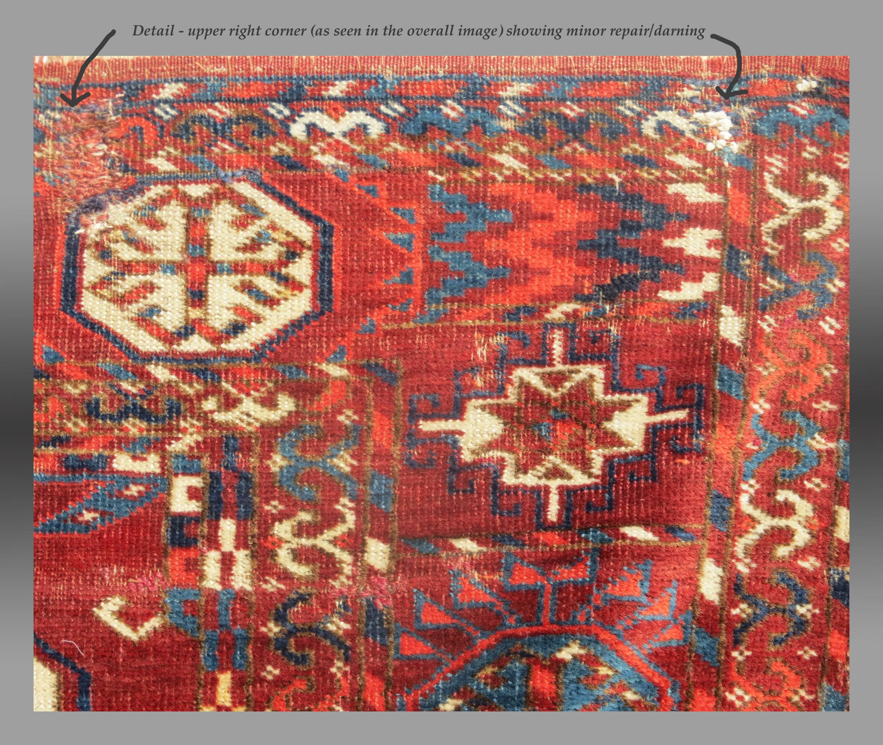 Antique Tekke Turkmen Carpet, Central Asia, Mid-19th Century For Sale 3