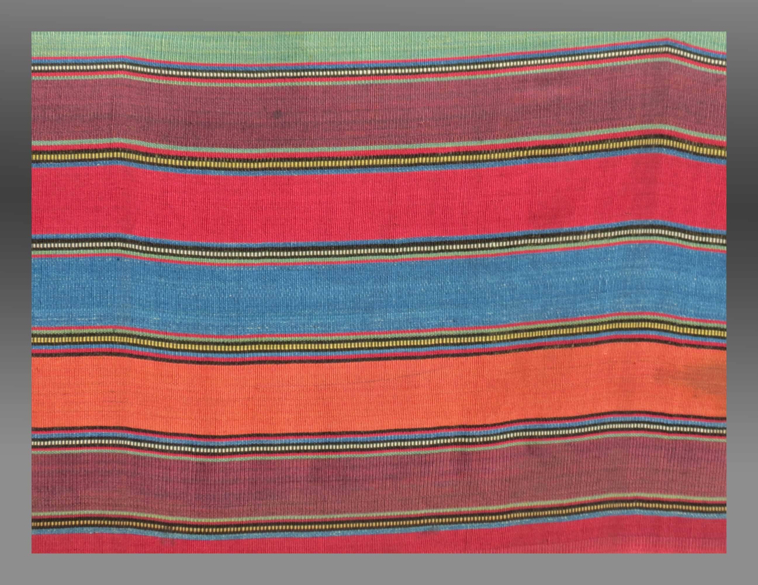 19th Century Antique Shahsavan Silk Cover, Silk Textile, Azerbaijan, circa 1850 For Sale