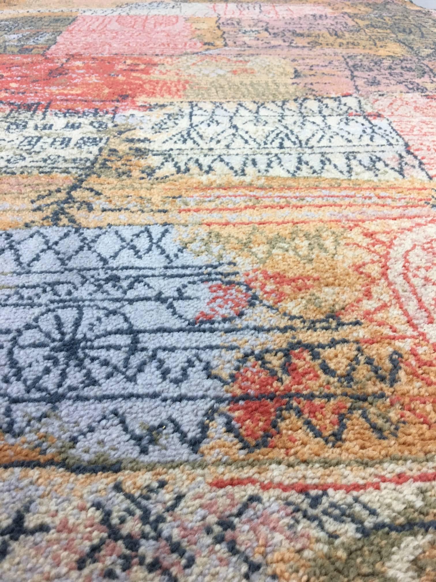 Absolutely wonderful Danish rug designed after Paul Klee for Ege Axminster. This is the smaller of two we have available. Rug has been professionally cleaned by renowned rug cleaner Robert Mann of Denver, Co. Measures: 4.7" x 6.7".