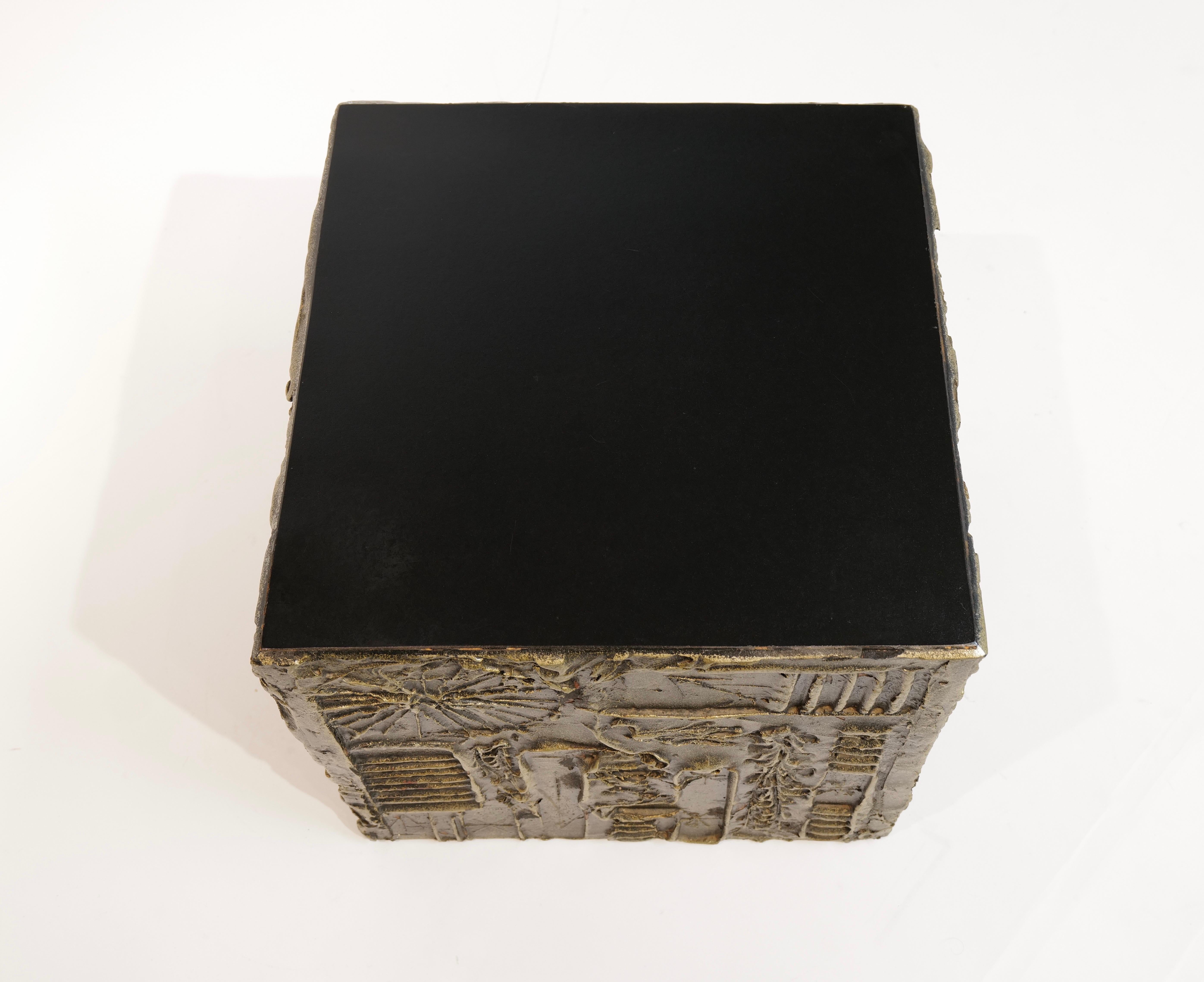 Brutalist Cube Side Table by Adrian Pearsall for Craft Associates In Good Condition For Sale In Oklahoma City, OK