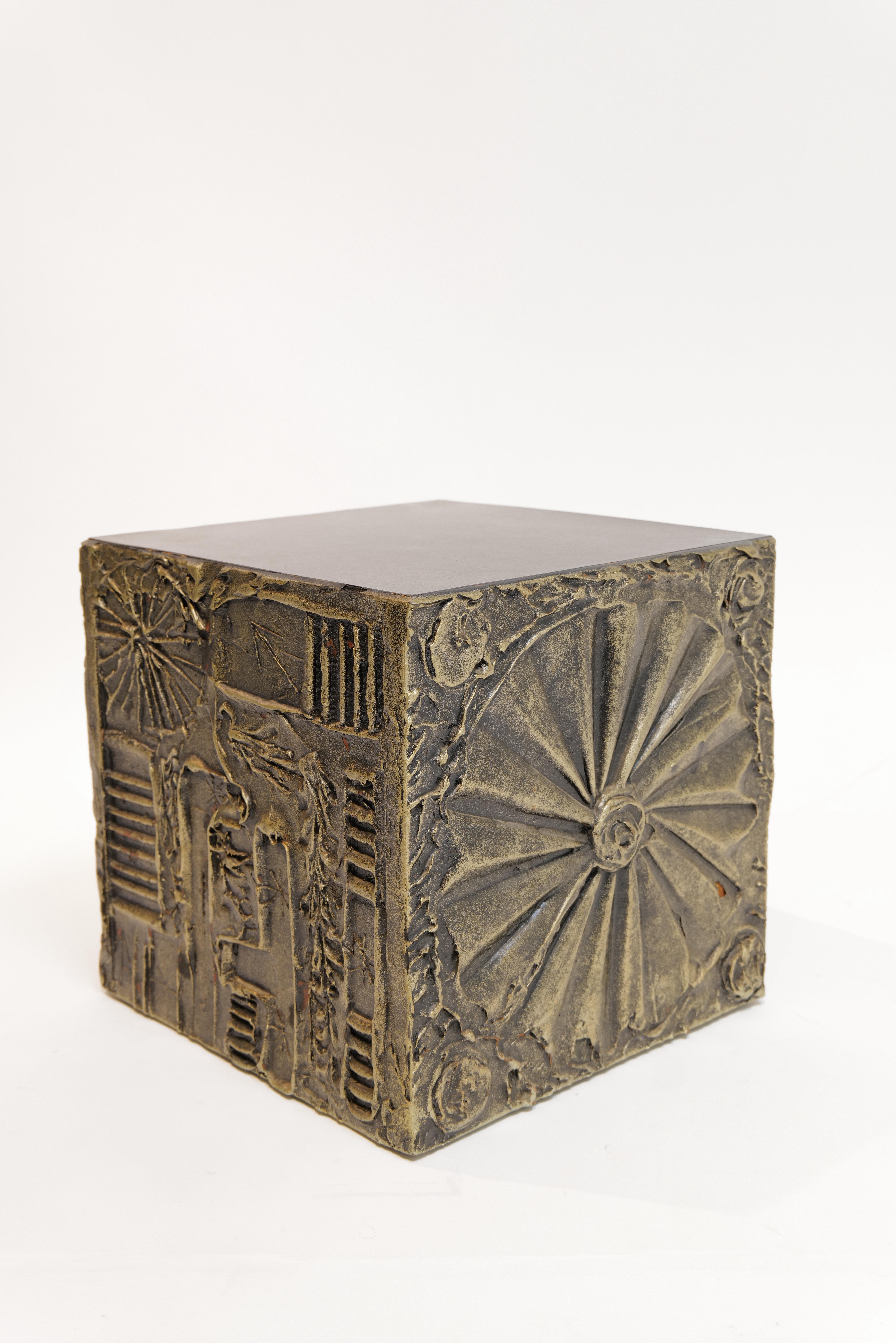 20th Century Brutalist Cube Side Table by Adrian Pearsall for Craft Associates For Sale