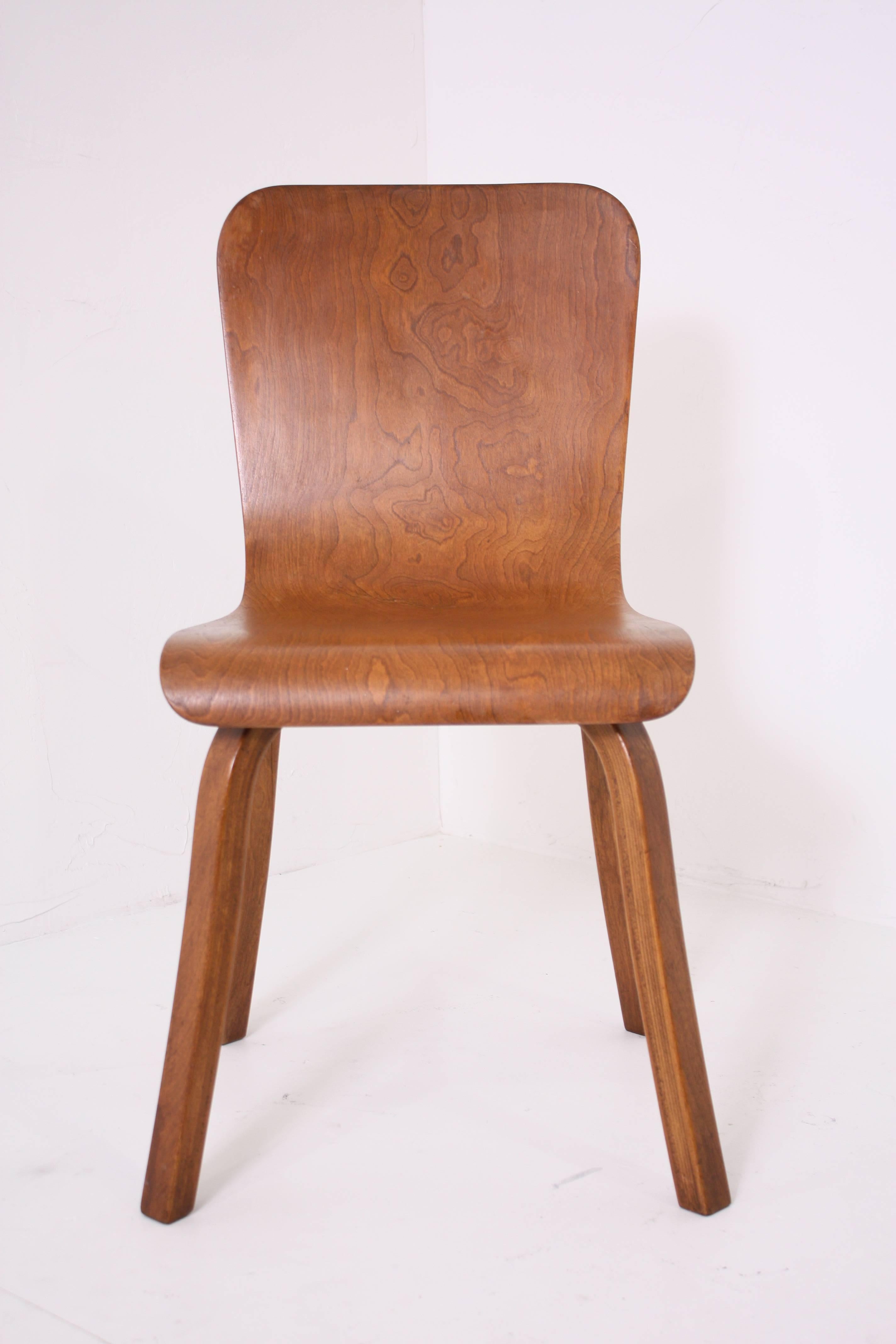 Bentwood side chair by Waclaw Czerwinski and Hilary Sylolt for Canadian Wooden Aircraft in 1946. From the curated collection Space 20th Century Modern.