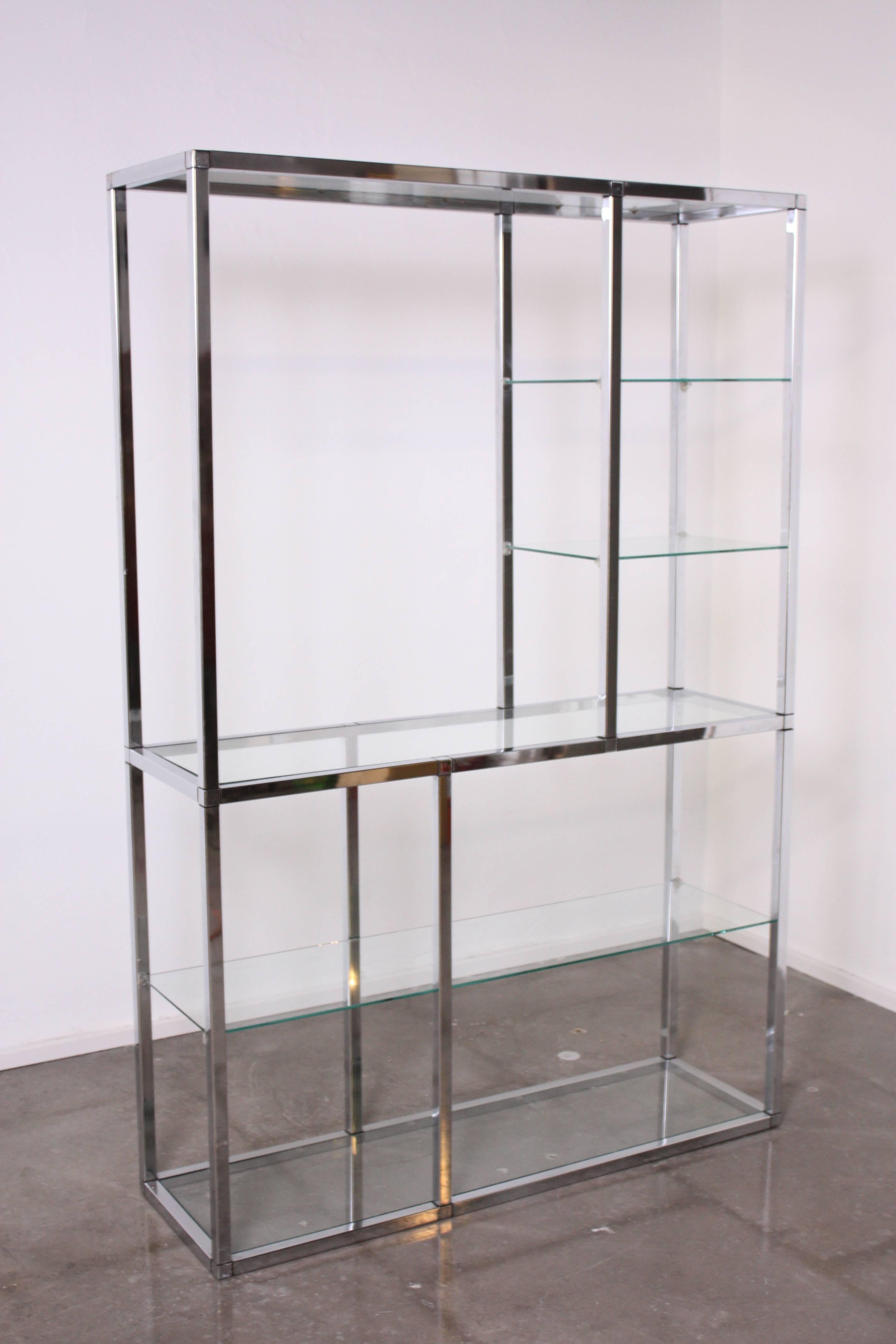 American Chrome Etagere in the Style of Milo Baughman