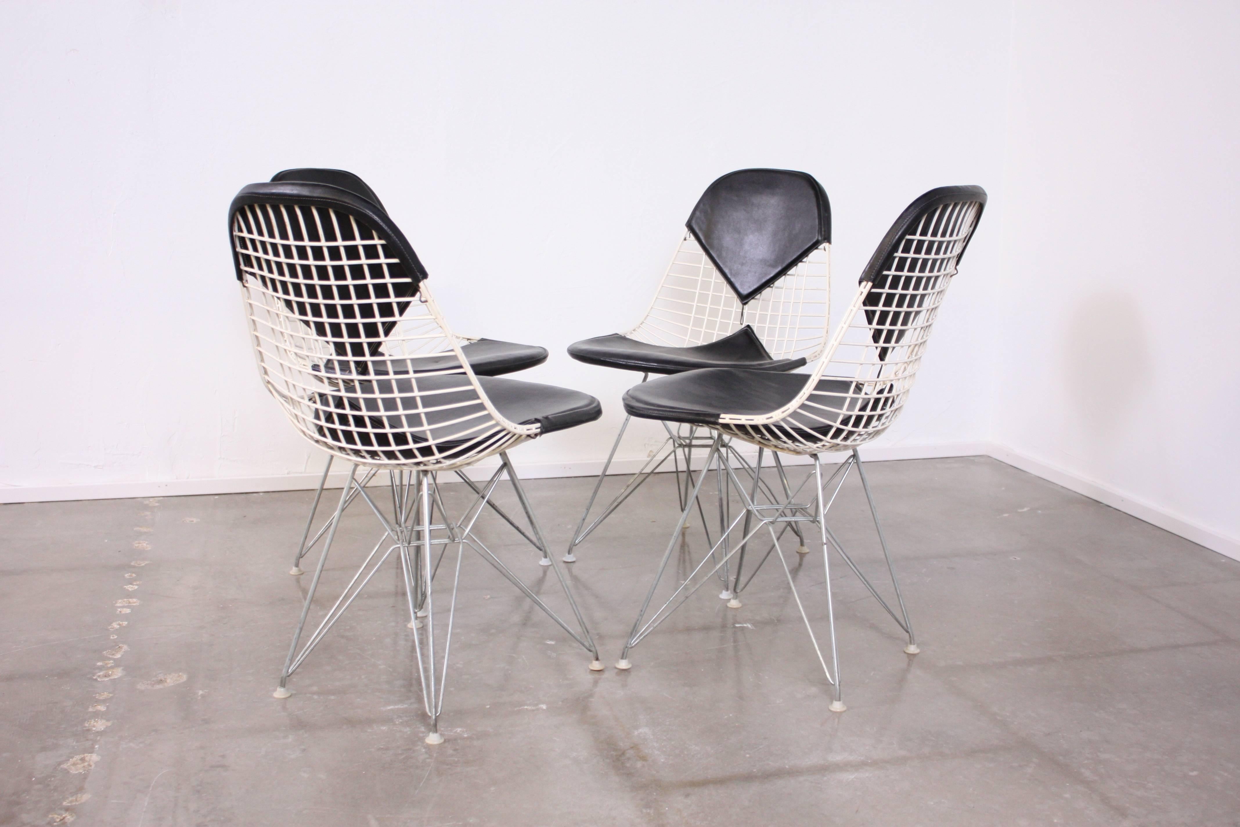 Set of Four Eames for Herman Miller DKR-2 Bikini Dining Chairs 1
