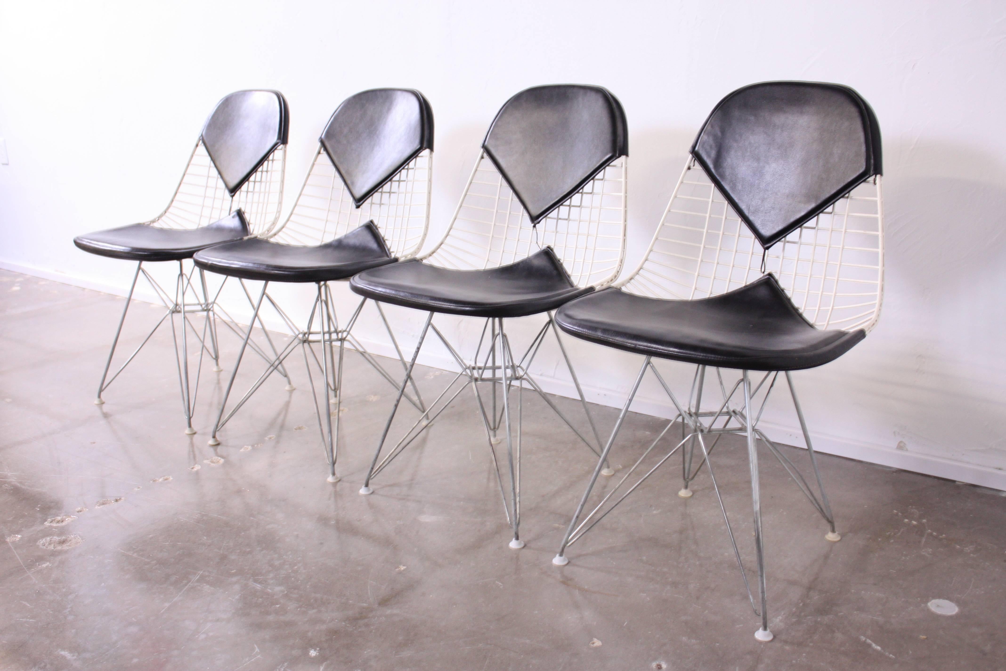 Set of Four Eames for Herman Miller DKR-2 Bikini Dining Chairs 2