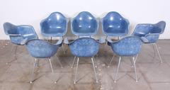 Rare Blue Fiberglass Shell Chairs by Charles Eames for Herman Miller