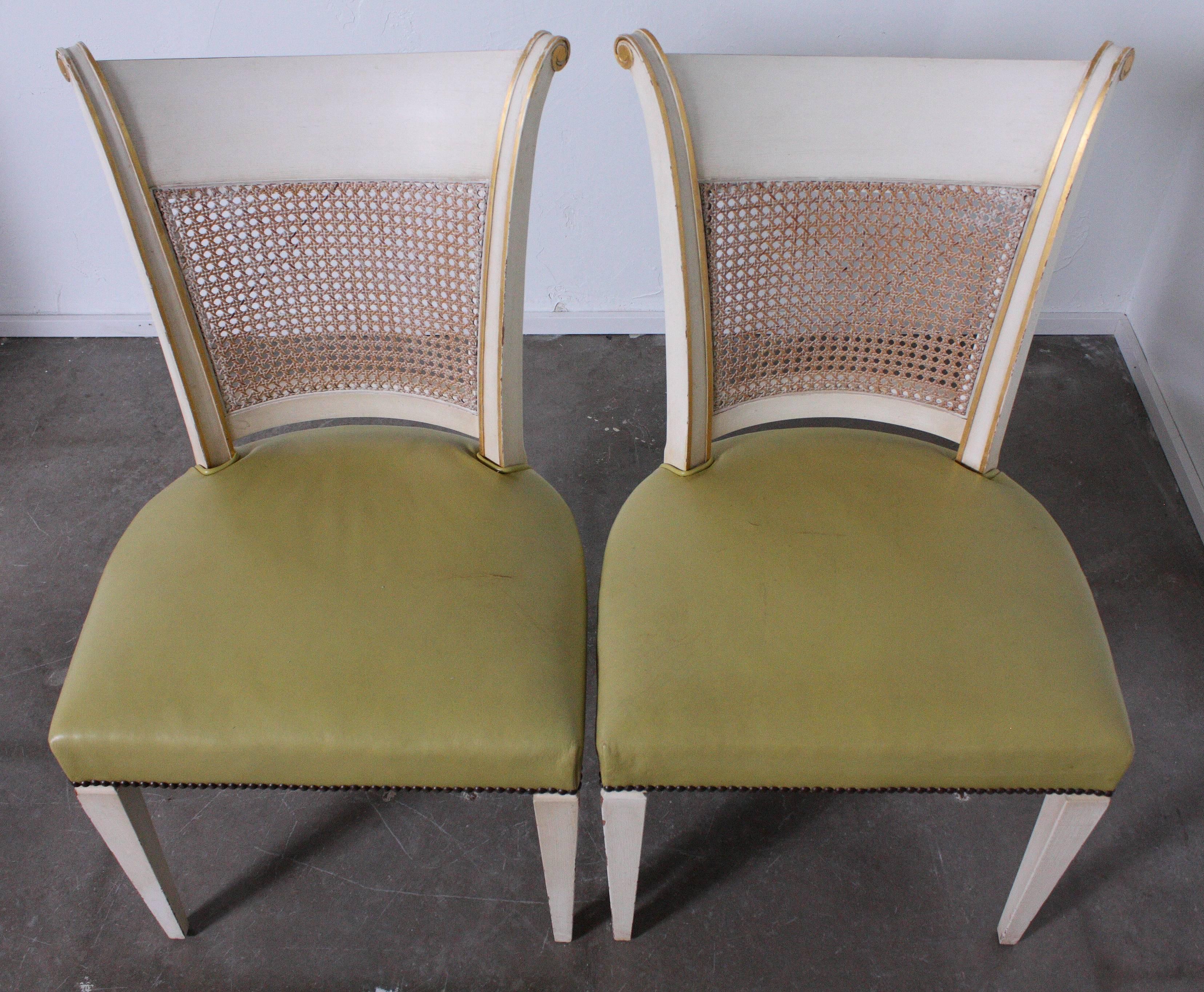 Baker Hollywood Regency Klismos Dining Chairs In Good Condition In Oklahoma City, OK