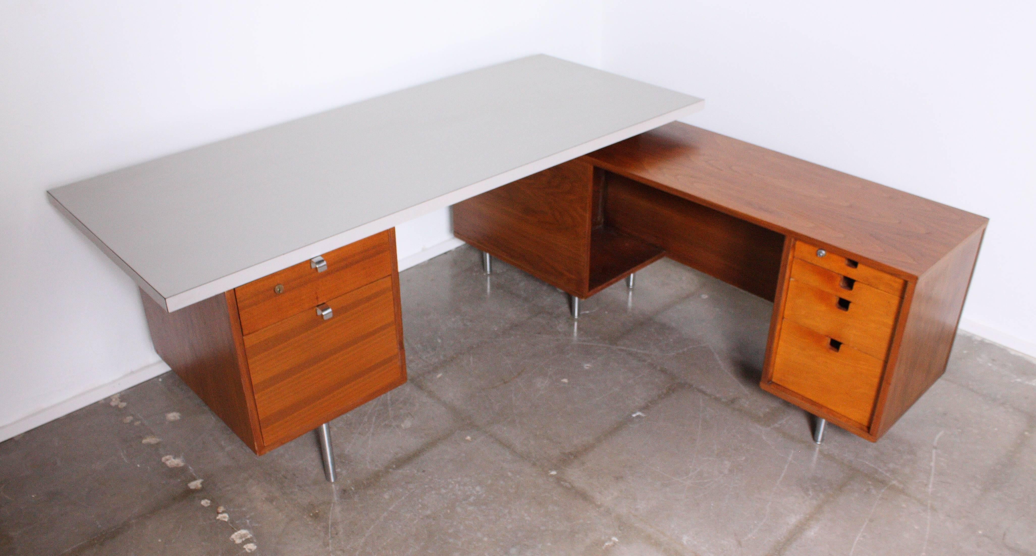 George Nelson Desk for Herman Miller with Open Credenza Return 2