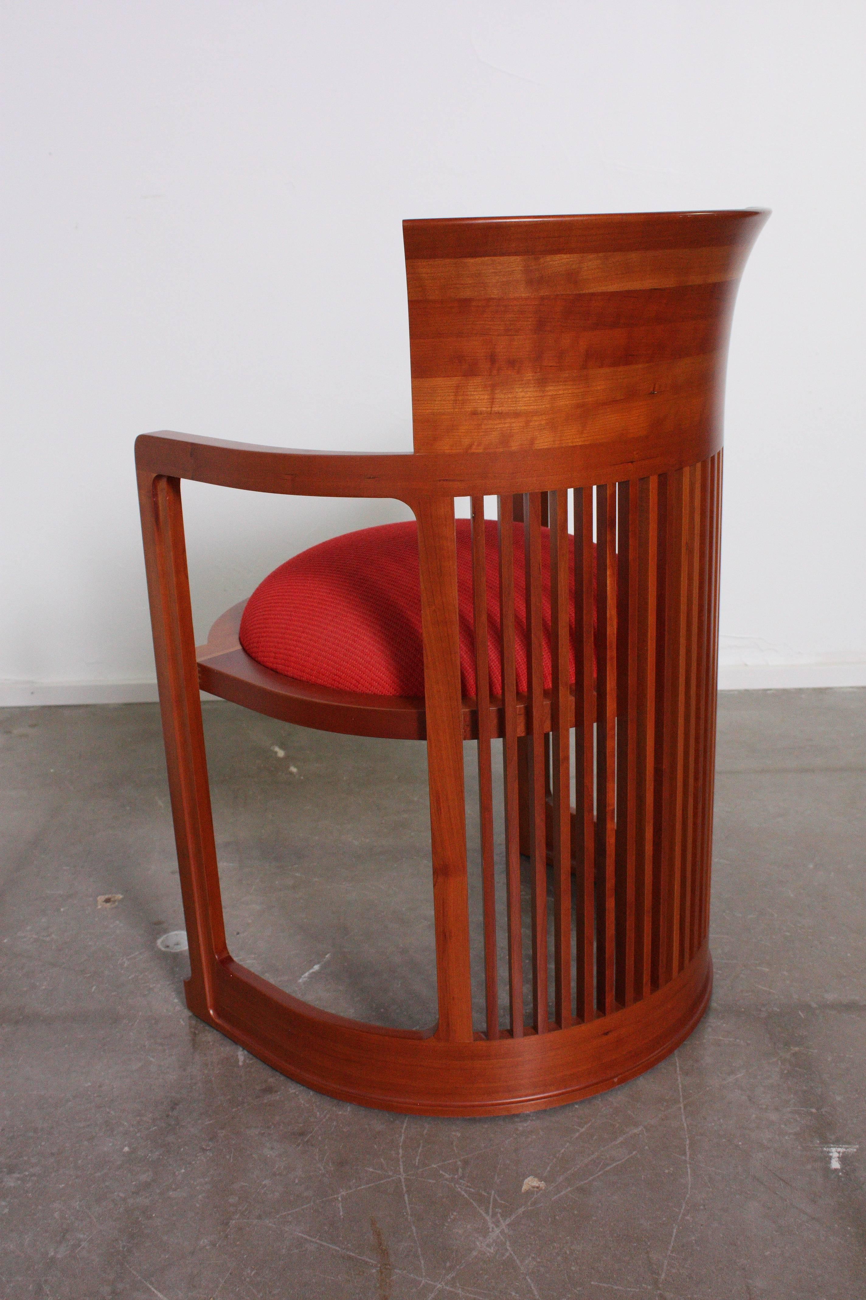 Cherry Frank Lloyd Wright Barrel Chair from Cassina