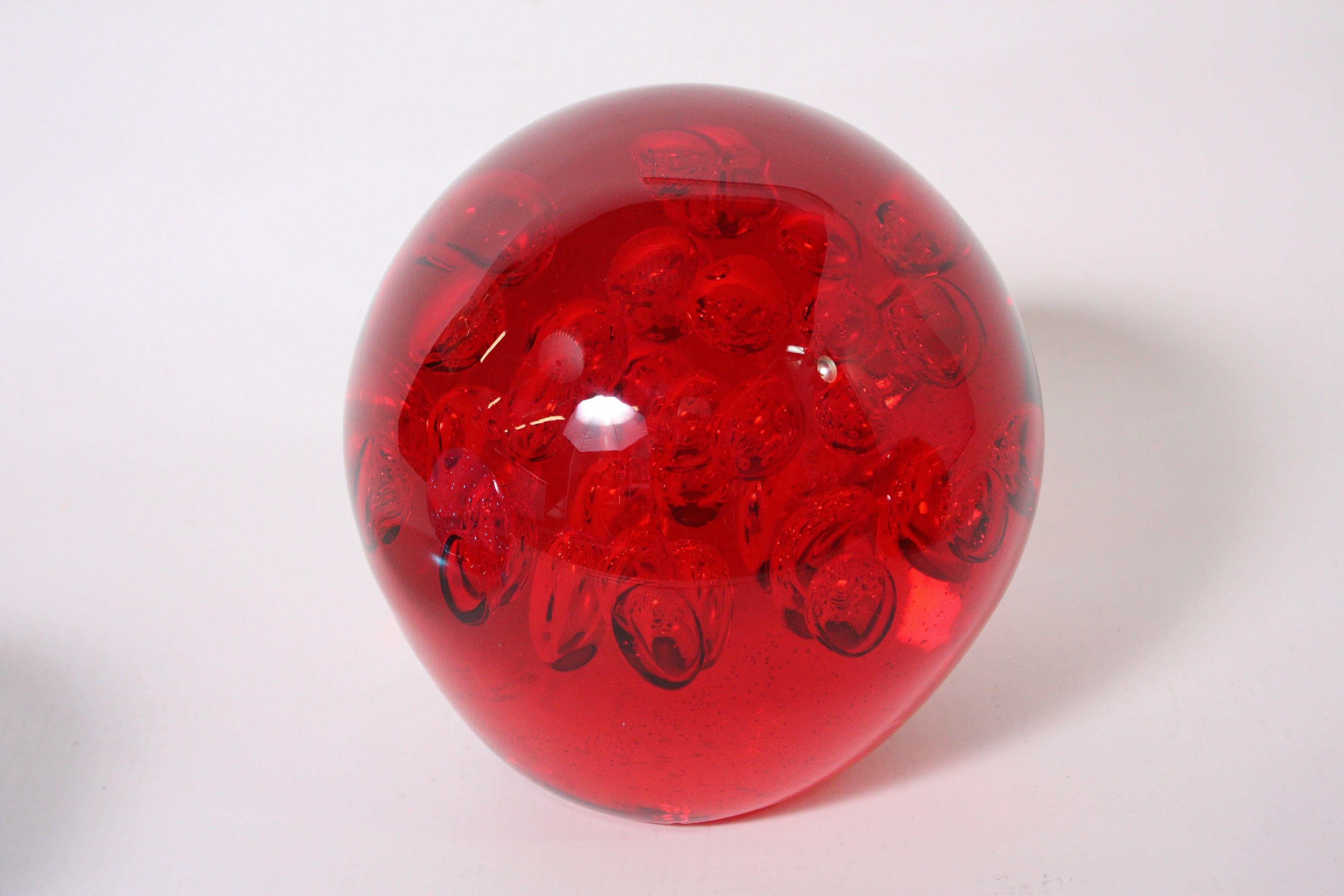 Mid-Century Modern Large Handblown Bubble Glass Spheres