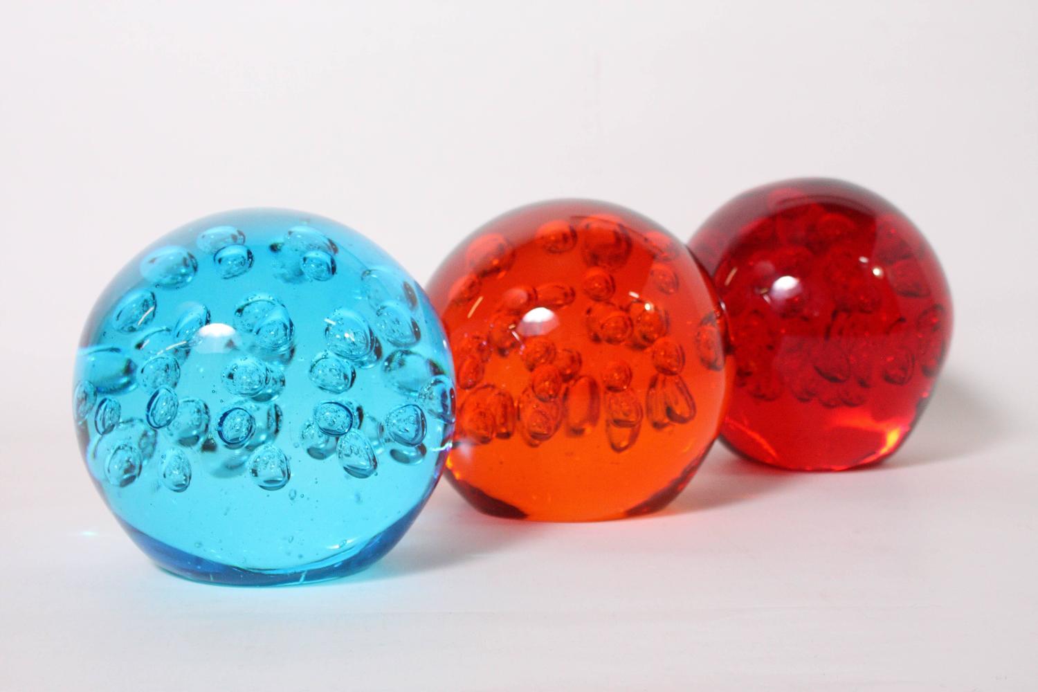 Large Handblown Bubble Glass Spheres For Sale at 1stdibs