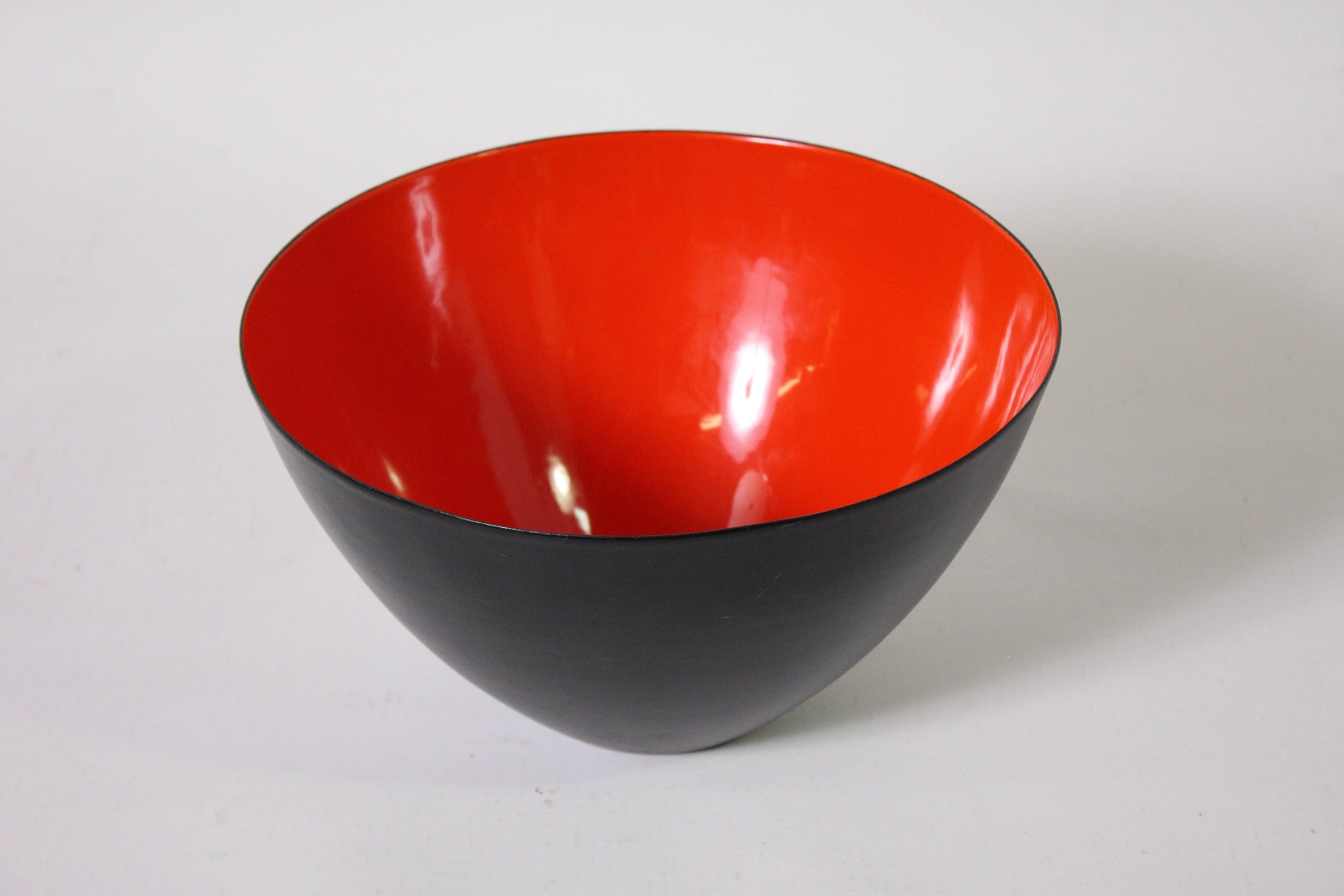Steel and enamel bowl by Herbert Krenchel for Krenit.