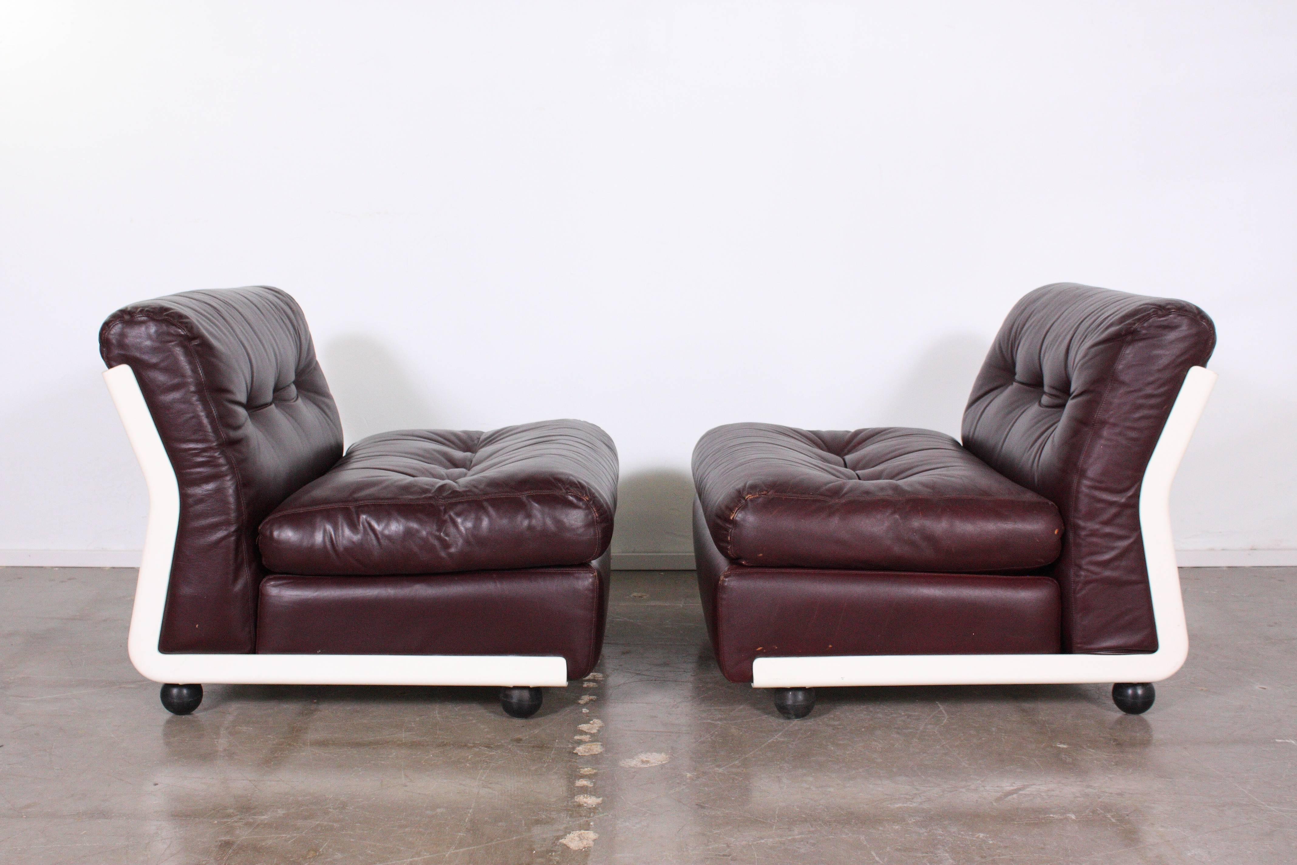 Original Leather Mario Bellini Lounge Chairs by C&B Italia 1